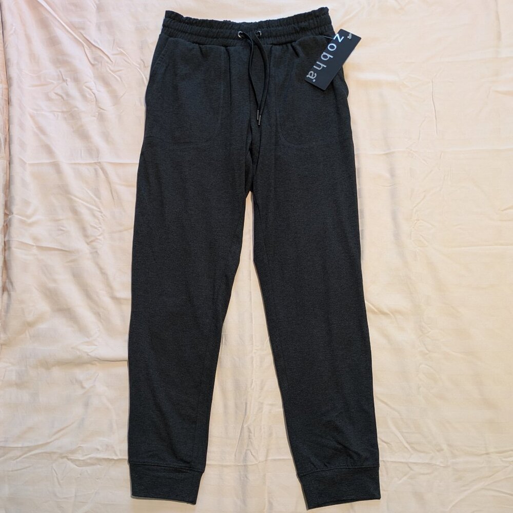 🏷️ NWT Zobha Dara Joggers - Heather Black - XS - Sweat Wicking
